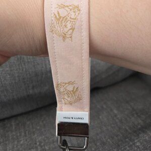 Crafty & Posh Handmade Pale Pink Horse Themed Key Wristlet